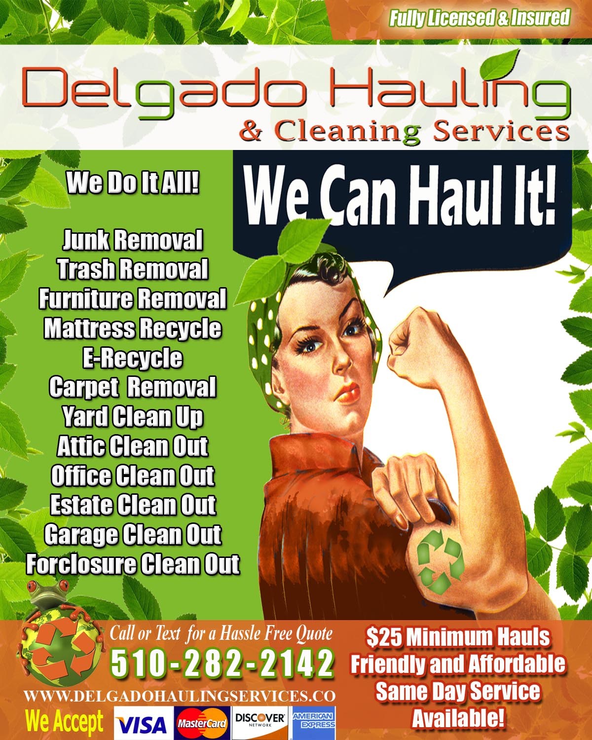 Logo for Delgado Hauling & Cleaning Services