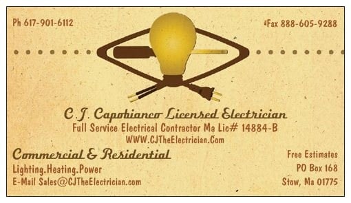Logo for C.J. Capobianco Licensed Electrician