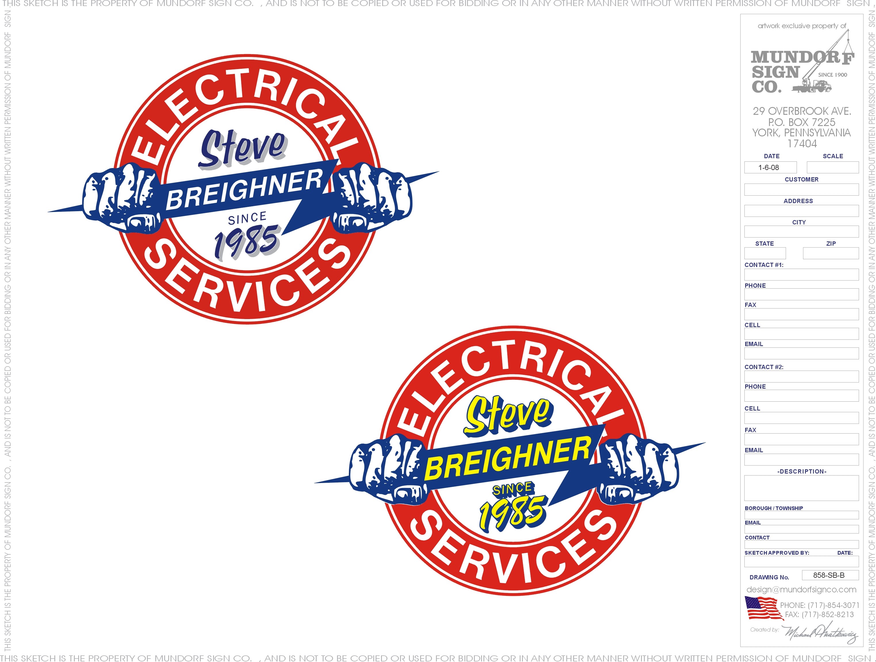 Logo for Steve Breighner Electrical Services