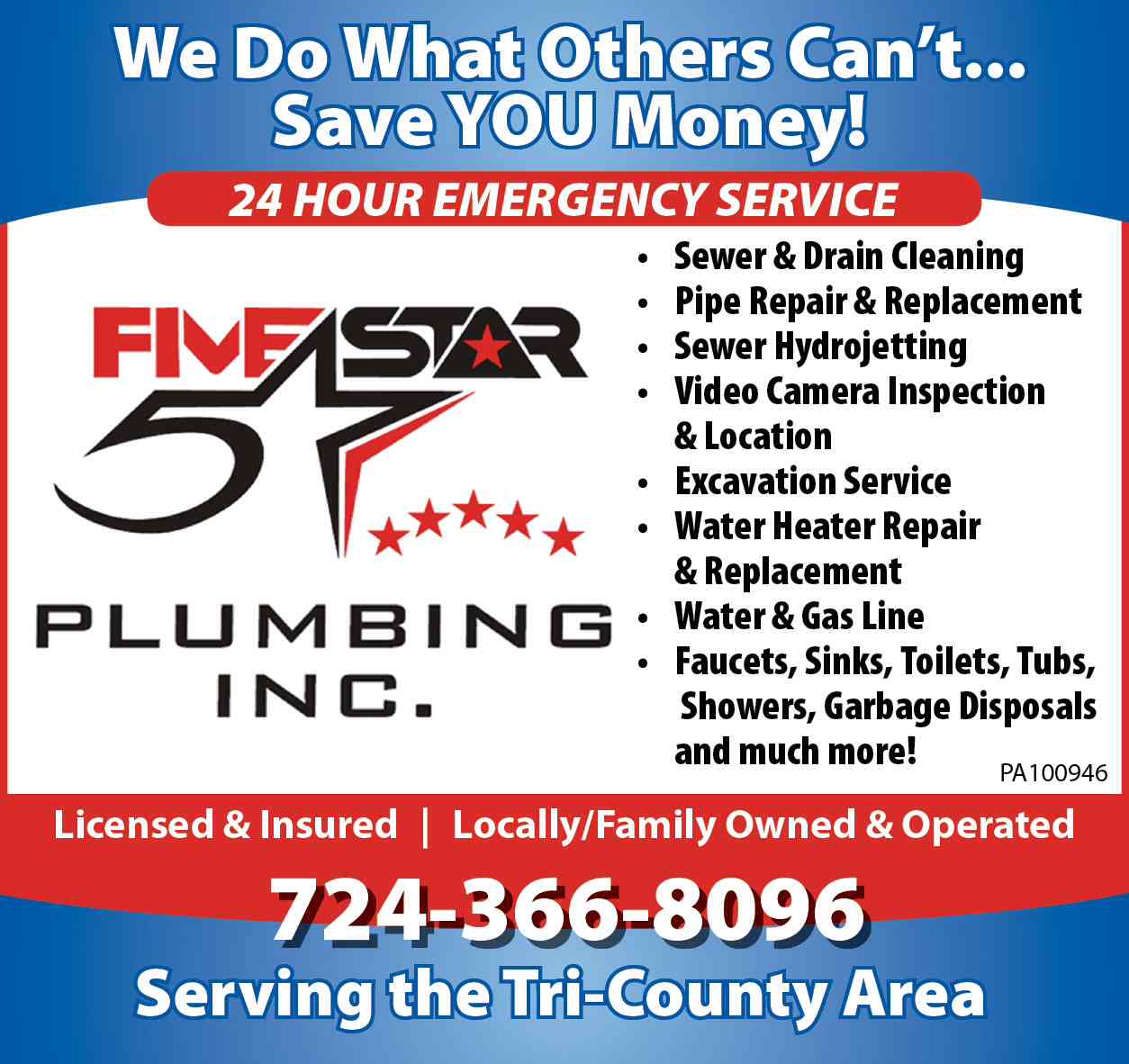 Logo for 5 Star Plumbing Inc