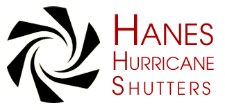 Logo for HANES HURRICANE SHUTTERS and WINDOWS