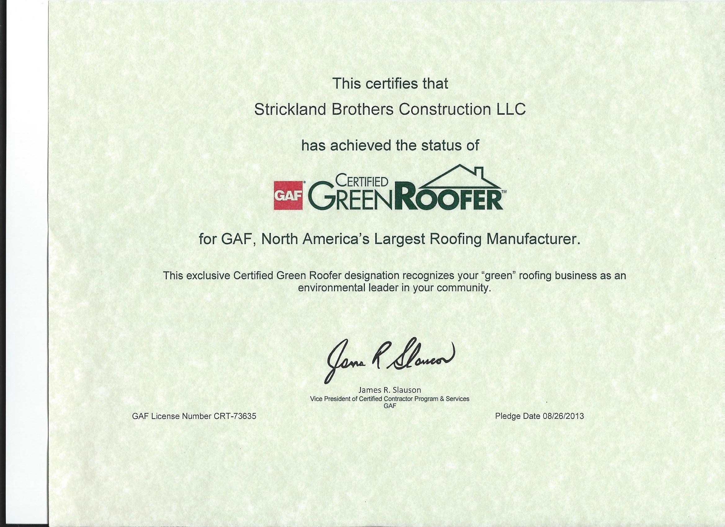 Logo for Strickland Brothers Construction LLC