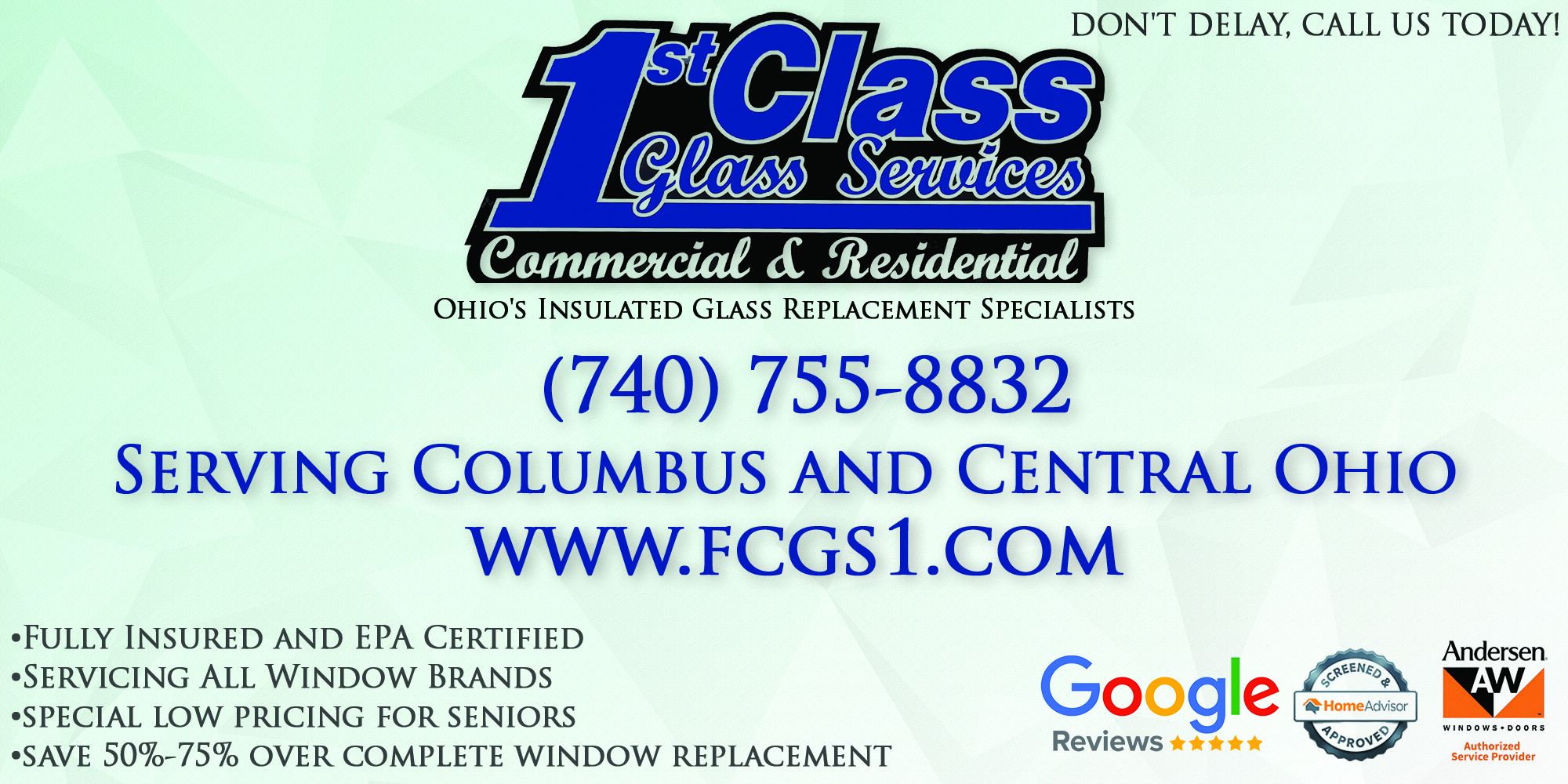 Logo for First Class Glass Services