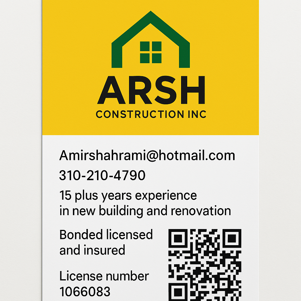 Logo for ARSH CONSTRUCTION, INC