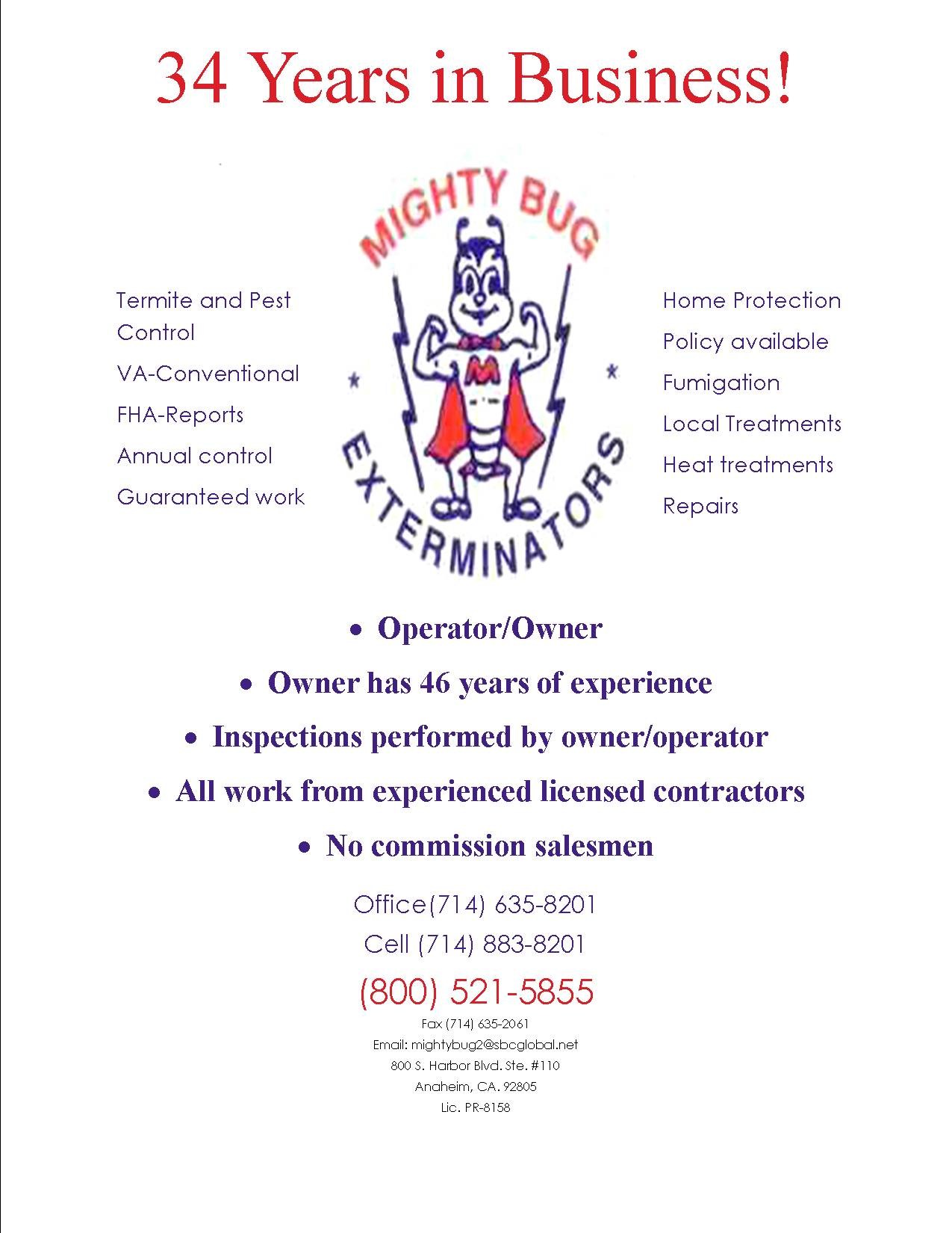 Logo for Mighty Bug Exterminators