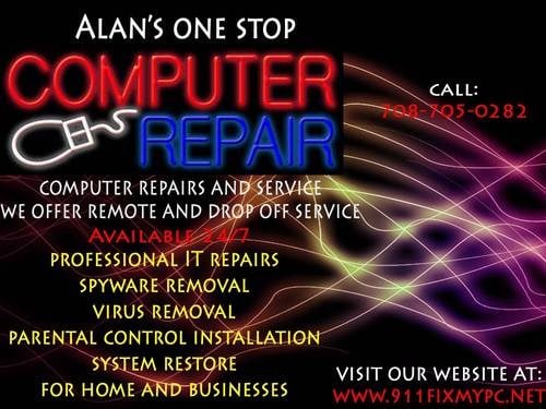 Alan's One Stop Computer Repairs logo