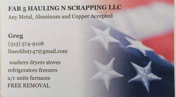 Logo for FAB 5 Hauling N Scrapping