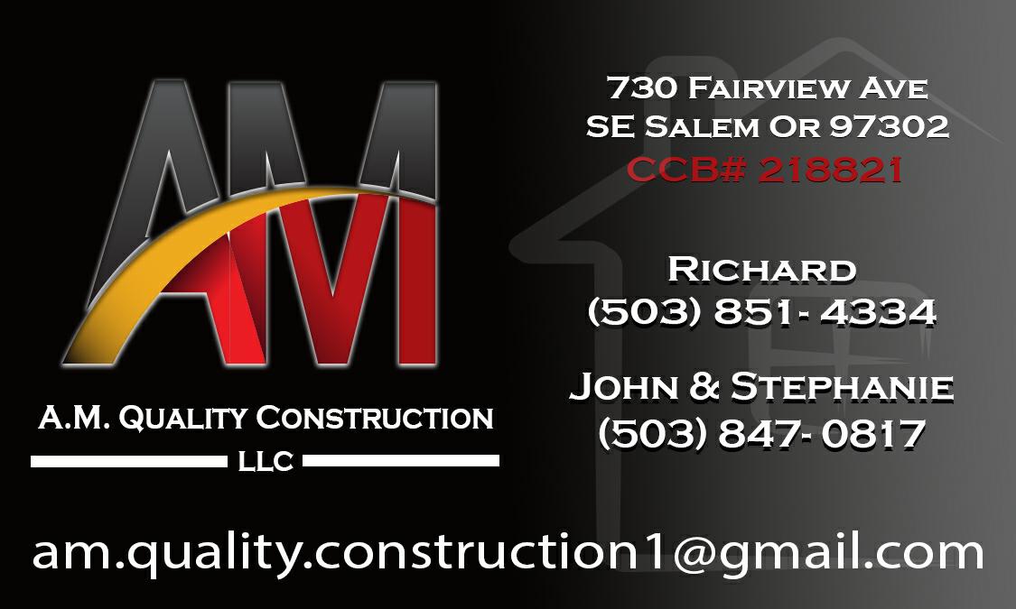 Logo for A.M. Quality Construction LLC