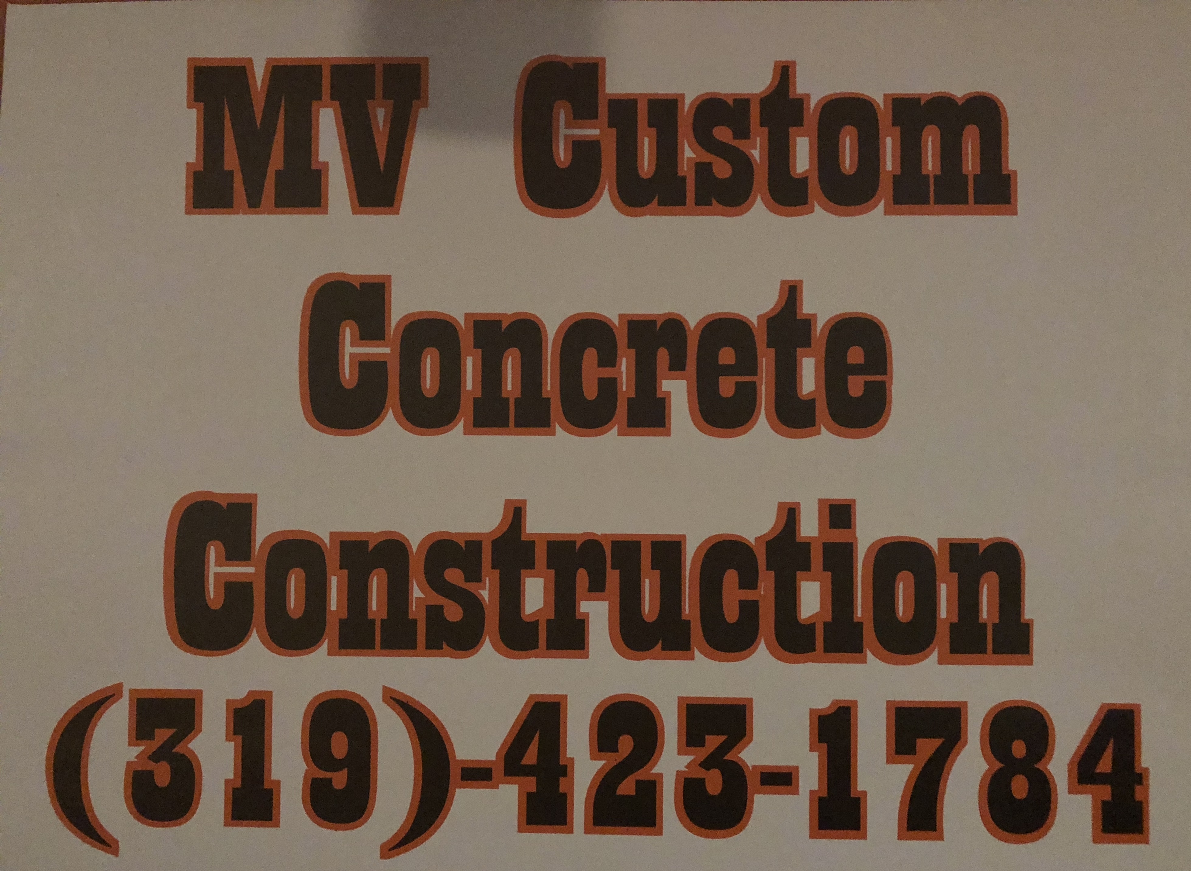 M.V Custom Concrete logo