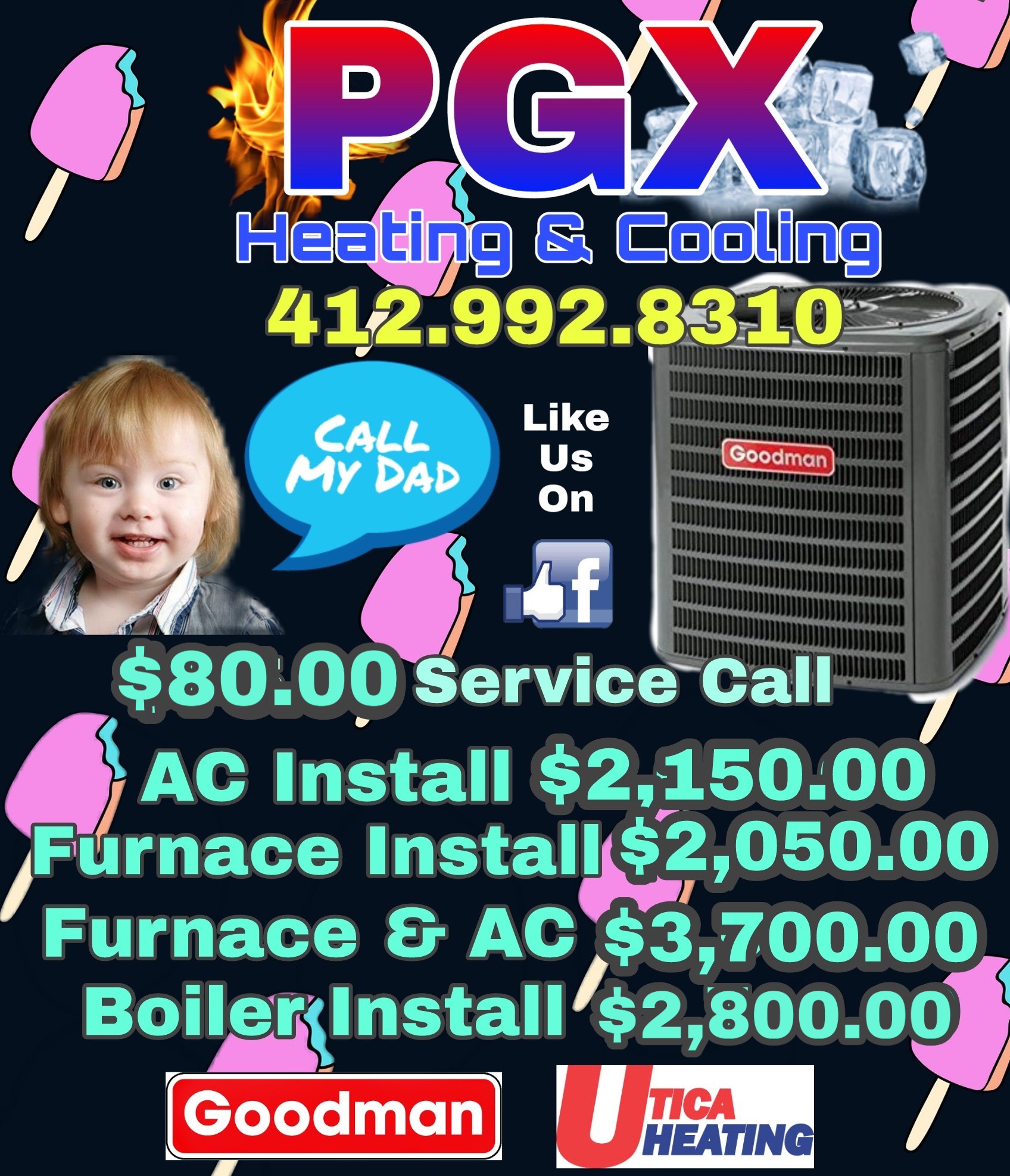 PGX Heating and Cooling logo