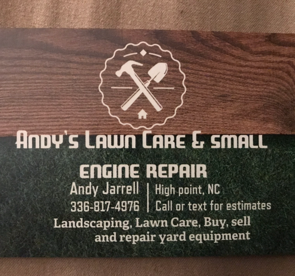 Logo for Andys Lawn Care and small engine repair