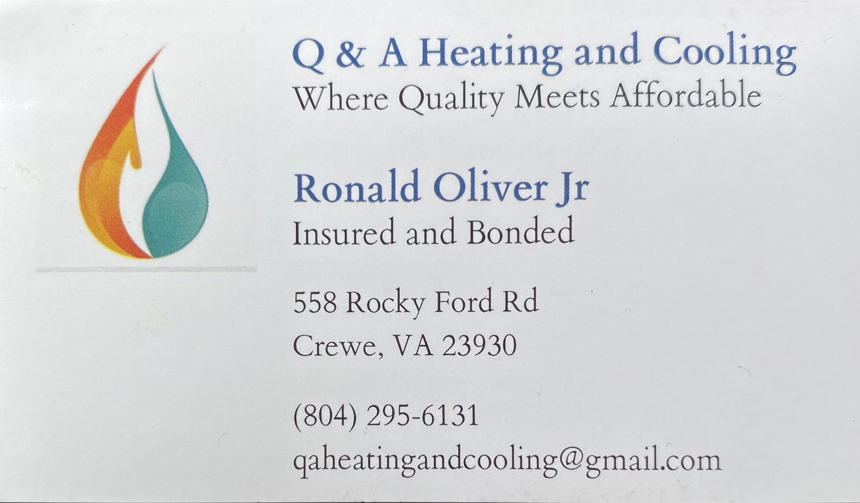 Q and A Heating and Cooling logo