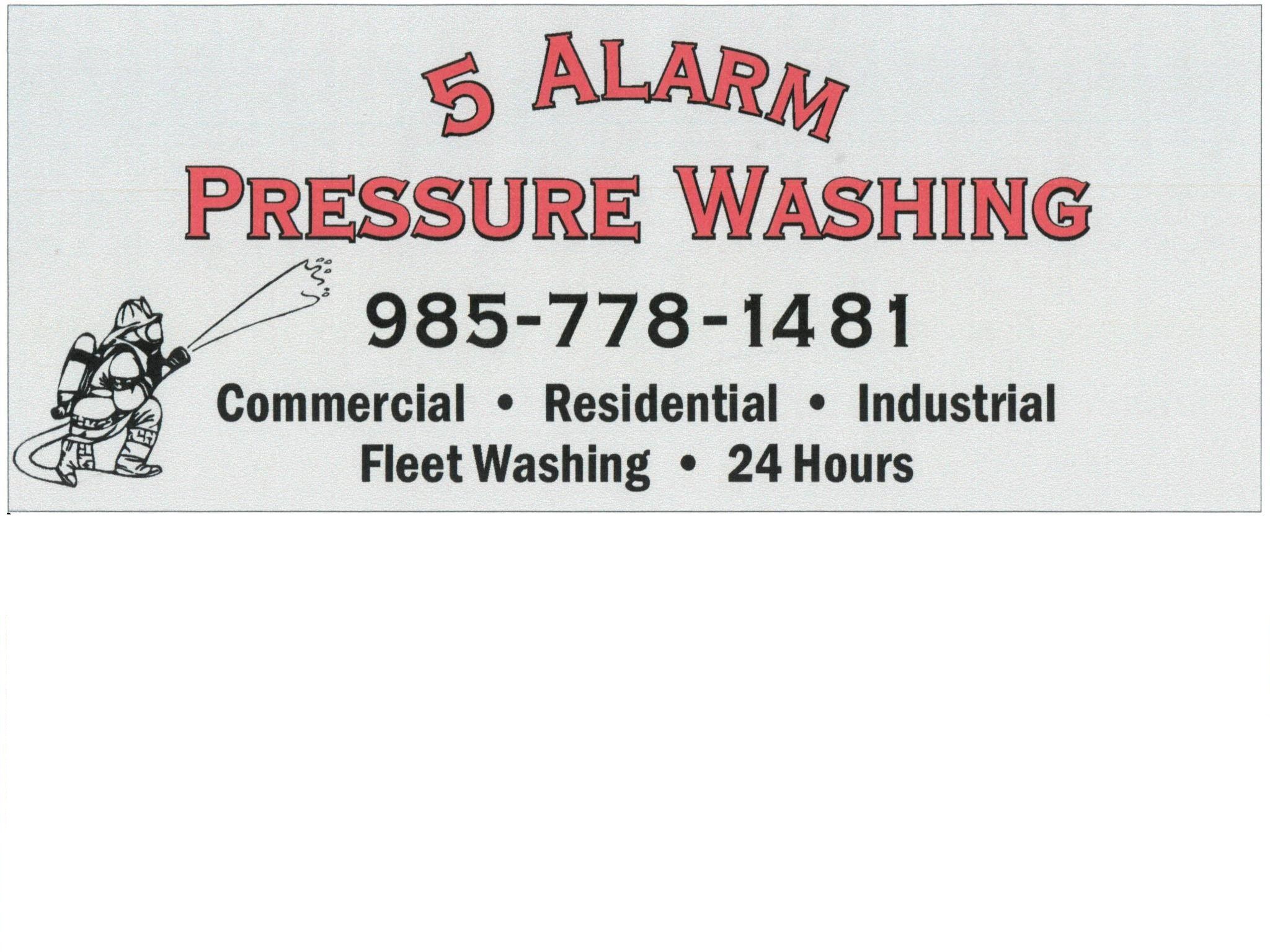 Logo for 5 ALARM PRESSURE WASHING