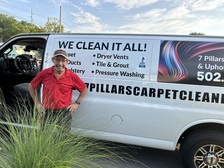 Logo for 7 pillars carpet and upholstery cleaning