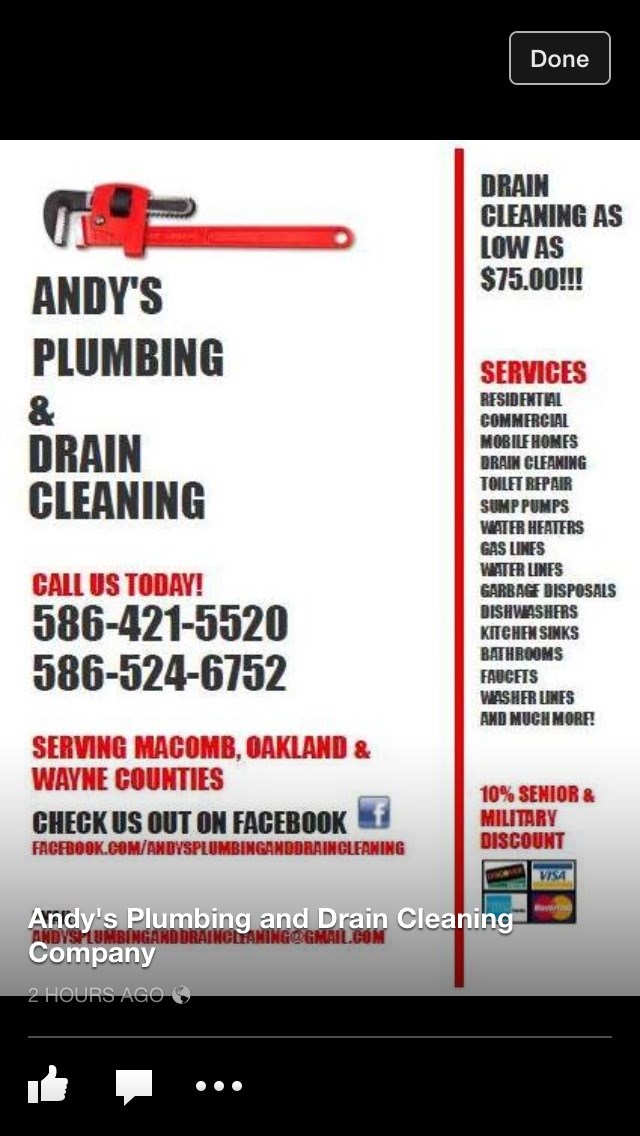 Logo for Andy's Plumbing and Drain Cleaning Co., Inc