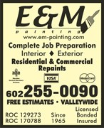 E & M Painting logo