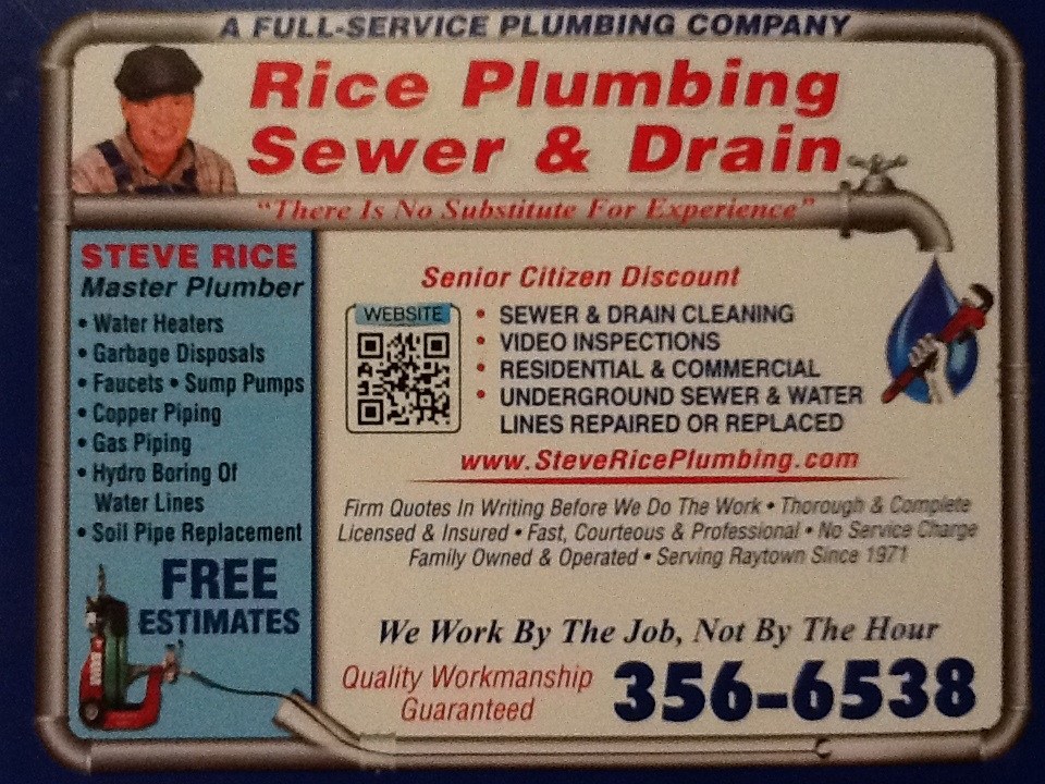 Logo for RICE PLUMBING SEWER & DRAIN