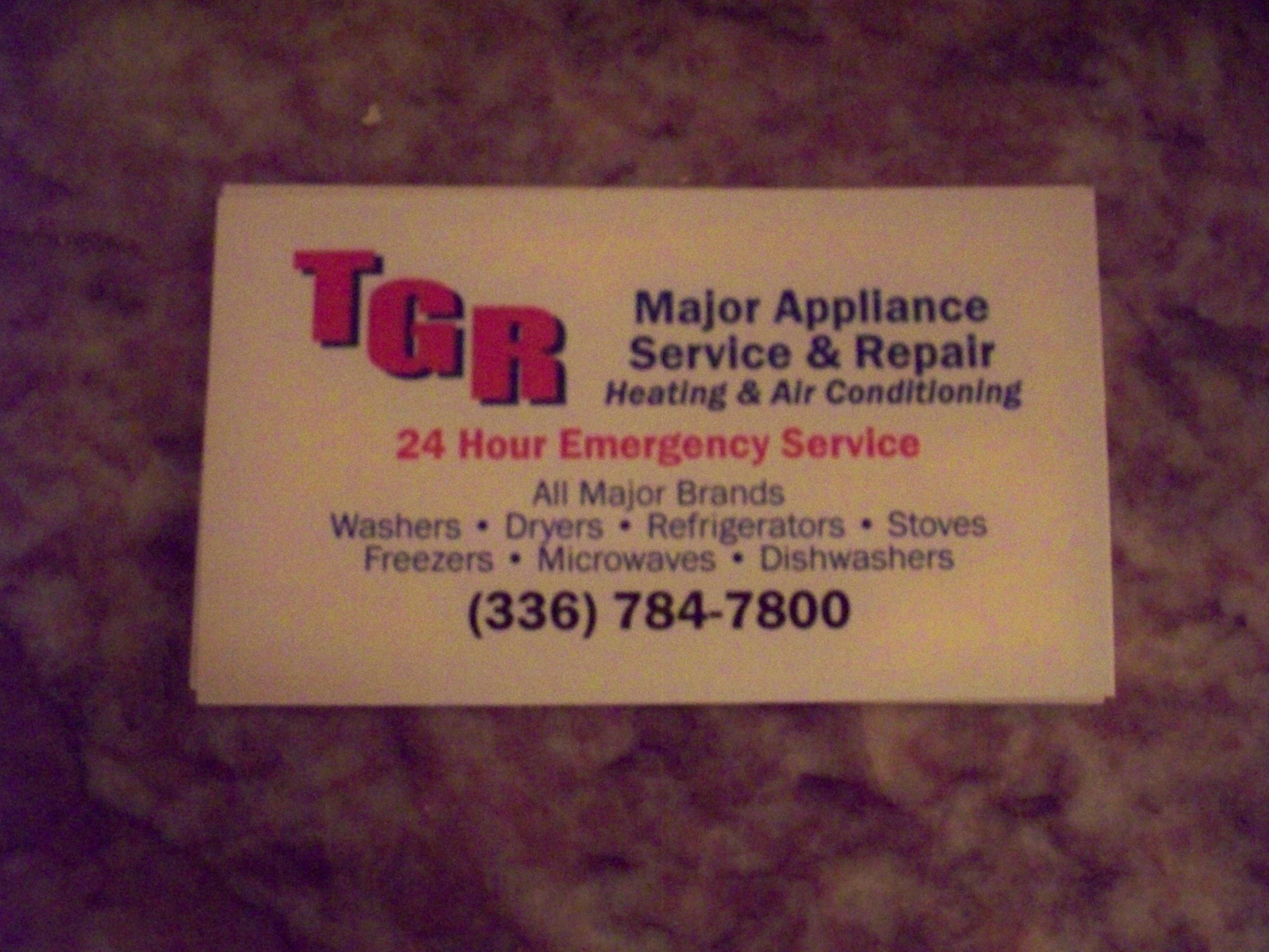 TGR Major Appliance Service & Repair logo