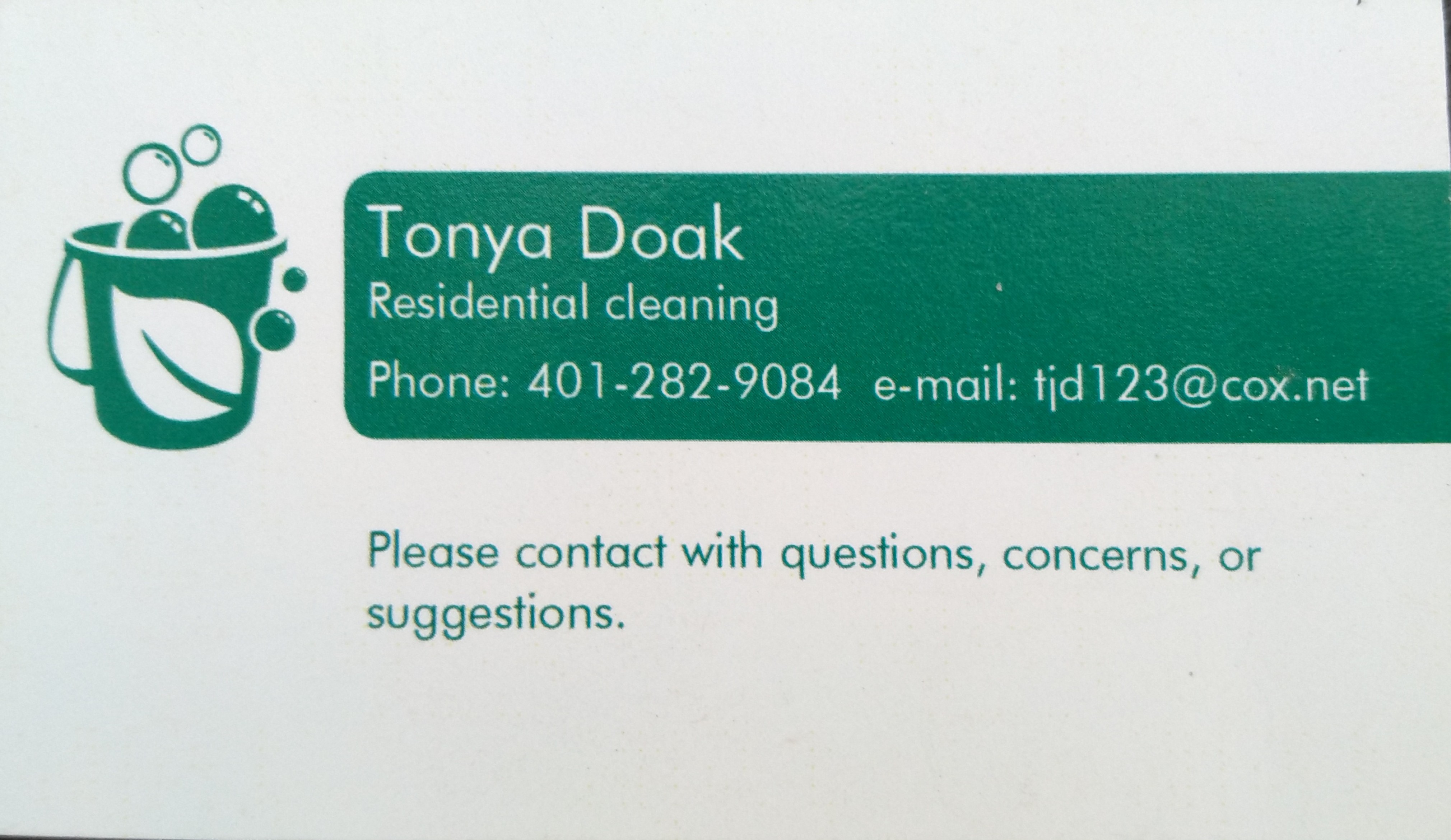 Logo for Tonya Doak Residential Cleaning Services