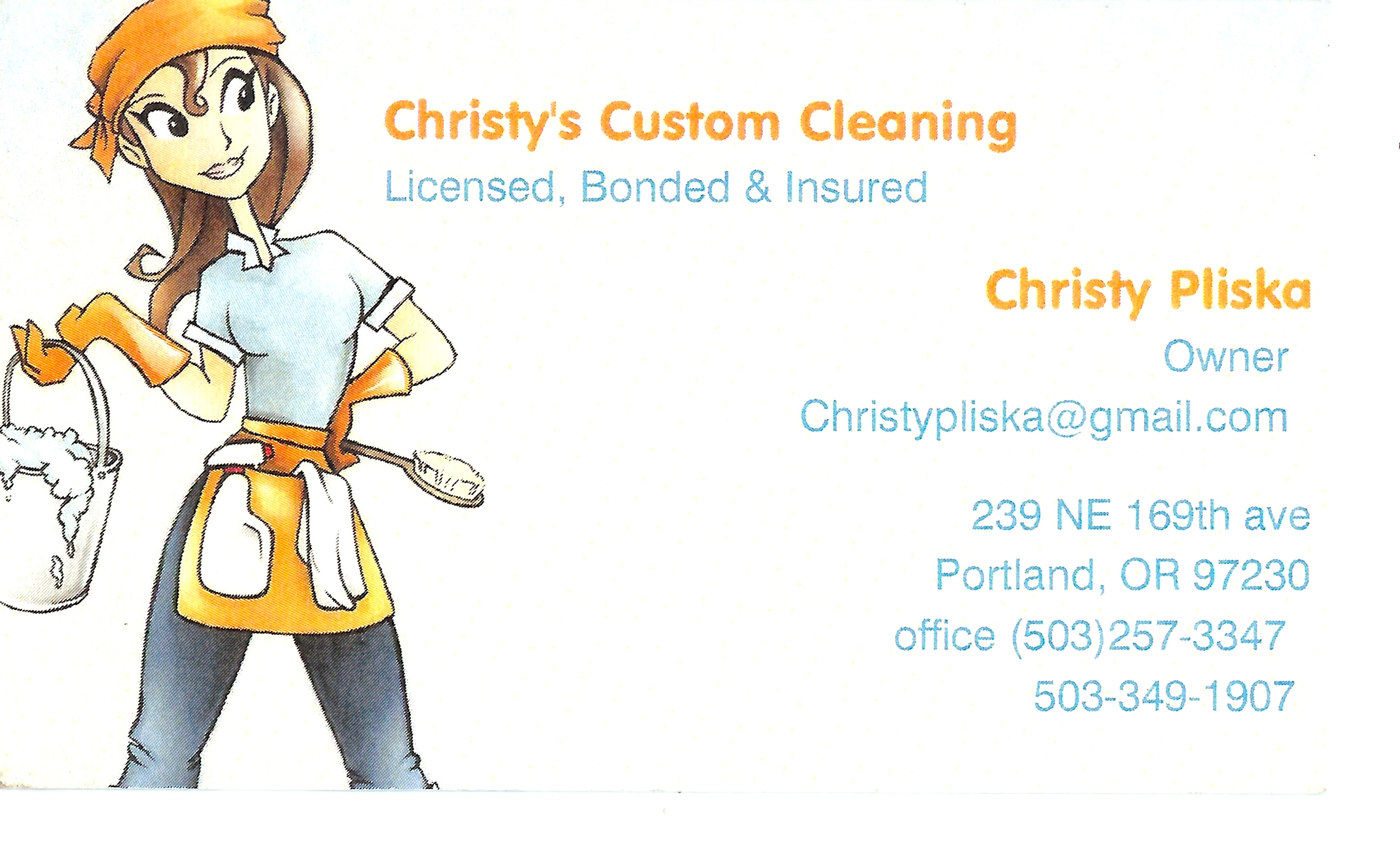 CHRISTY'S CUSTOM CLEANING logo
