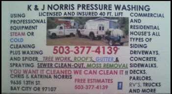 Logo for K & J Norris Pressure Washing