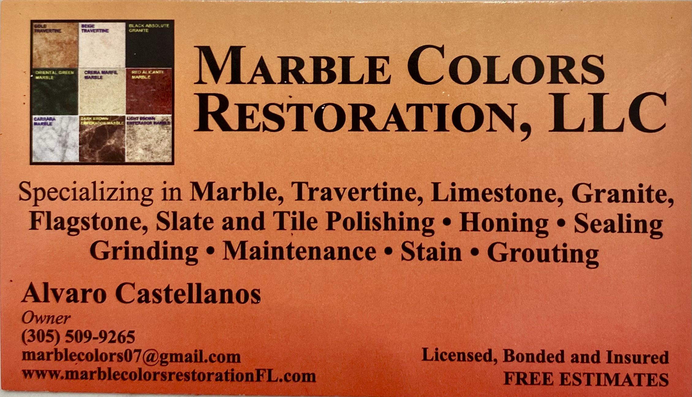 Logo for Marble Colors Restoration FL