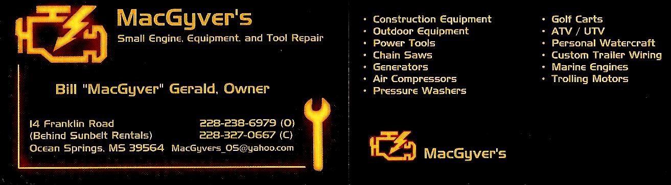 MacGyver's Small Engine,Equipment and Tool Repair logo