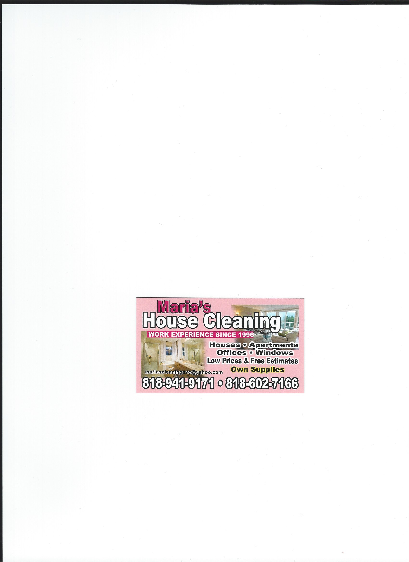 maria's cleaning service logo