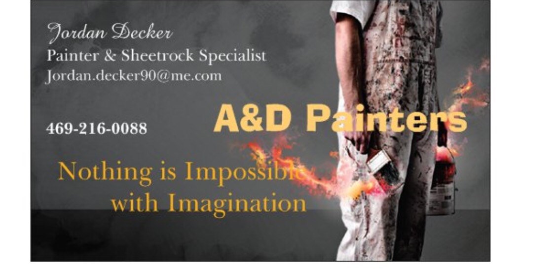 A&D painters and Sheetrock rock specialists logo