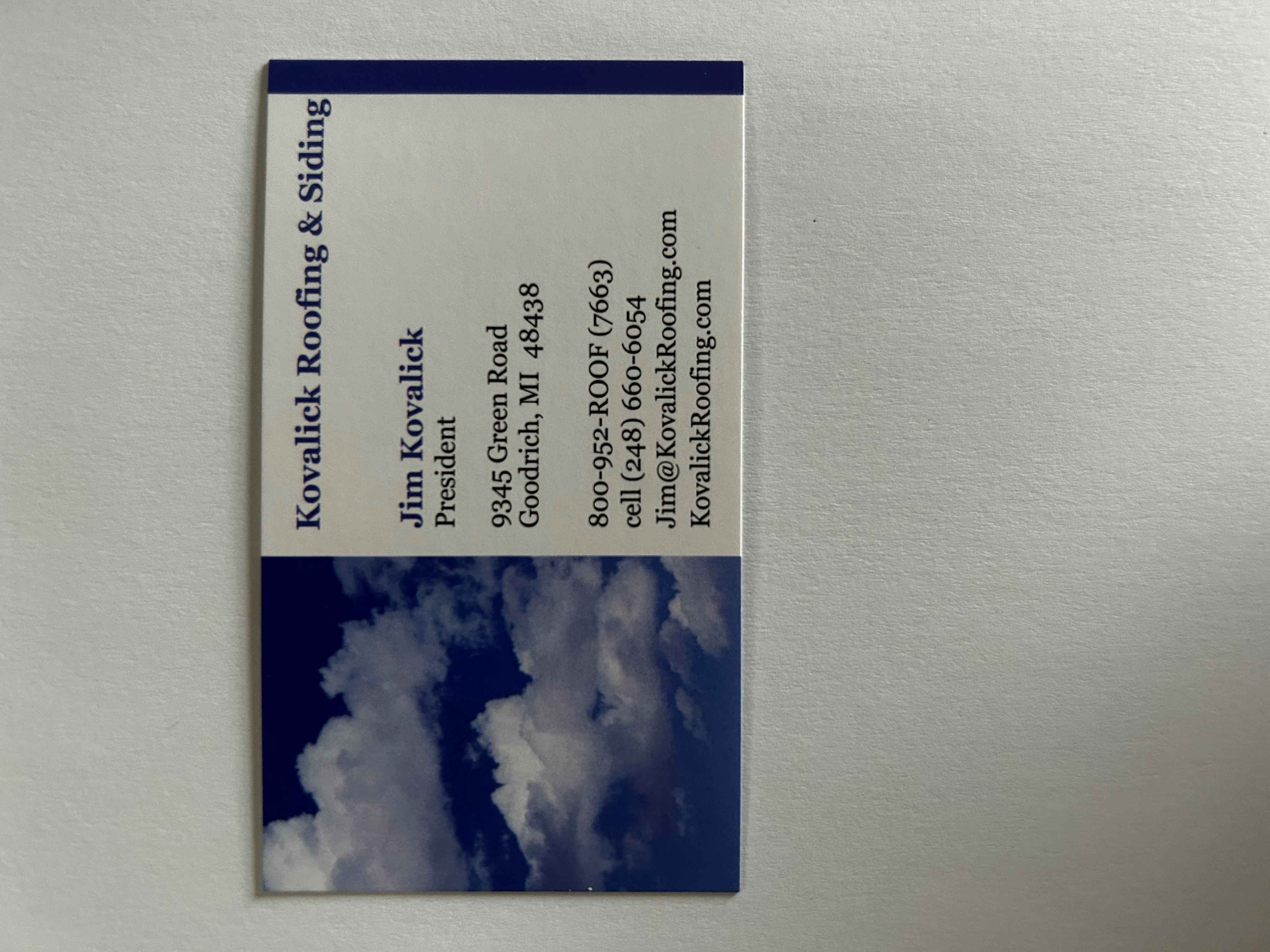 Logo for Kovalick Roofing & Siding