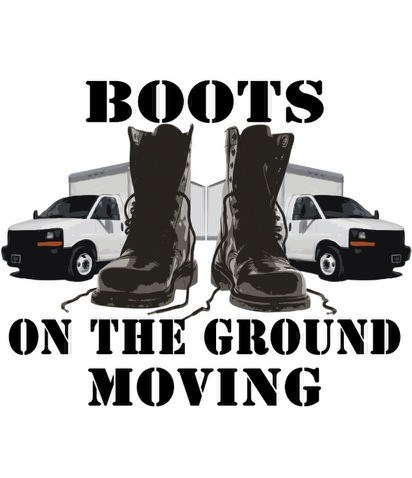 BOOTS ON THE GROUND MOVING COMPANY. logo