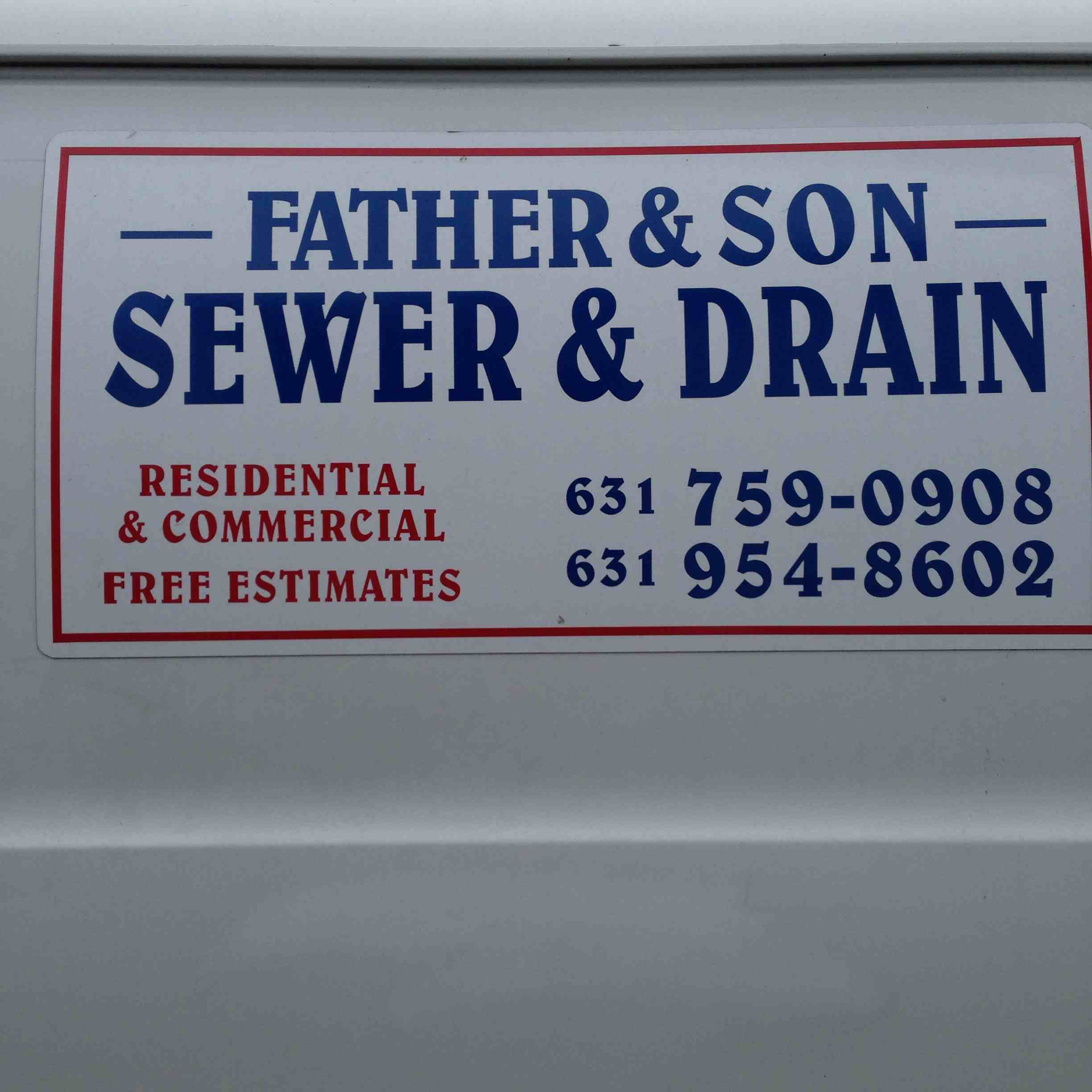father and son sewer and drain corp. logo