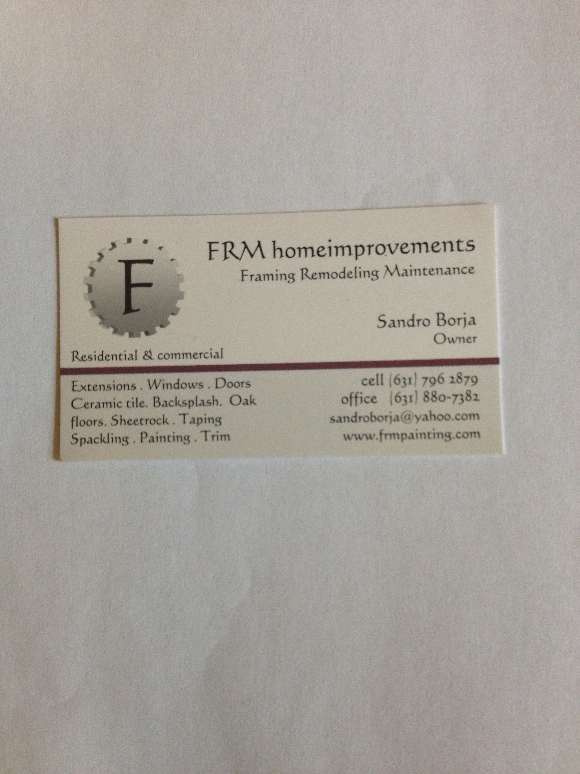 Logo for FRM Home Improvement