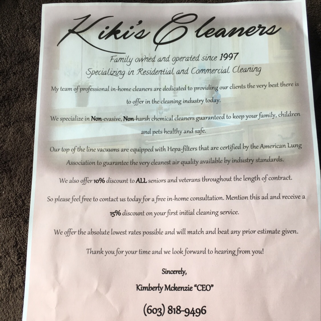 Logo for Kiki's Cleaners