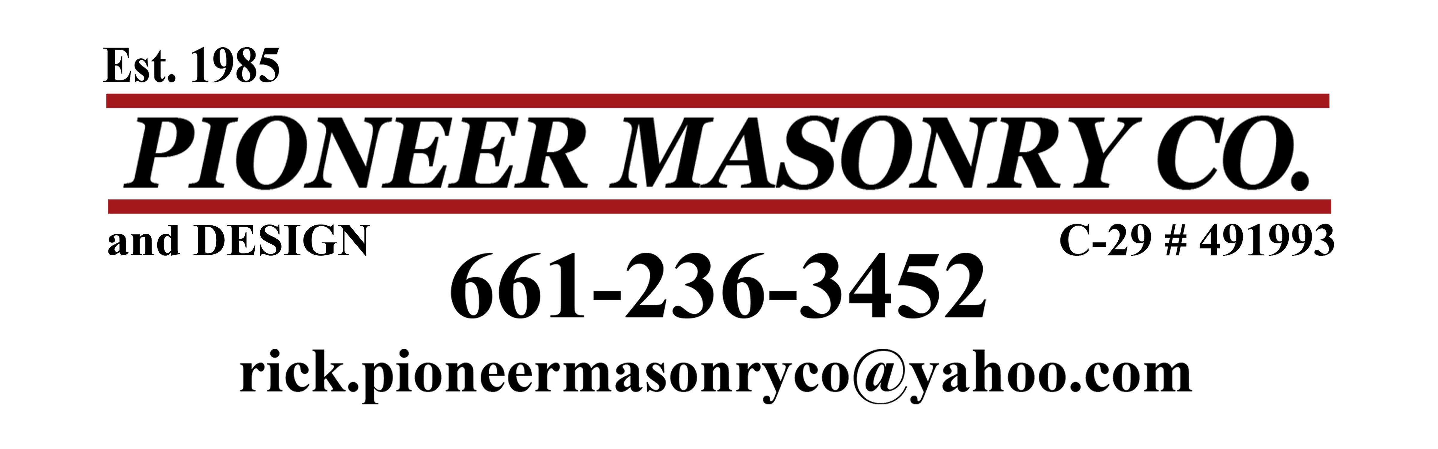 Pioneer Masonry and Design Company logo