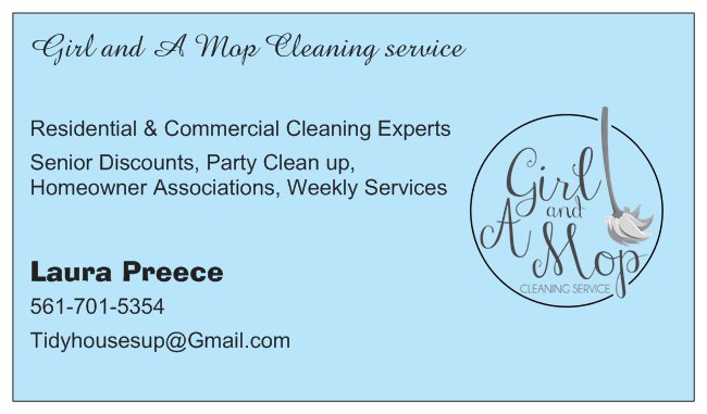 Girl and A Mop CLEANING SERVICE logo
