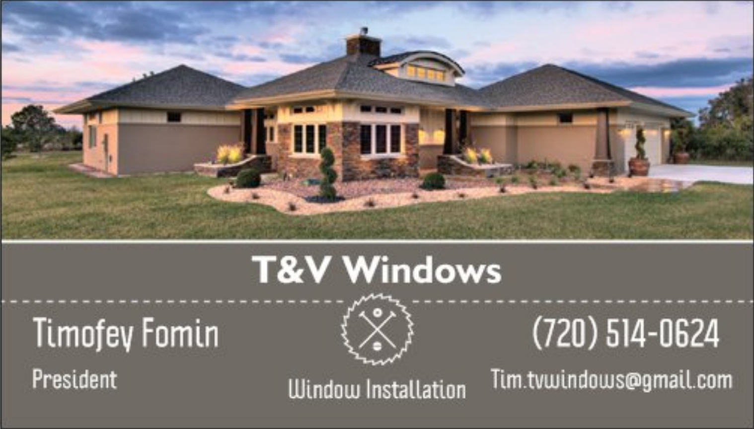 T&V Windows logo