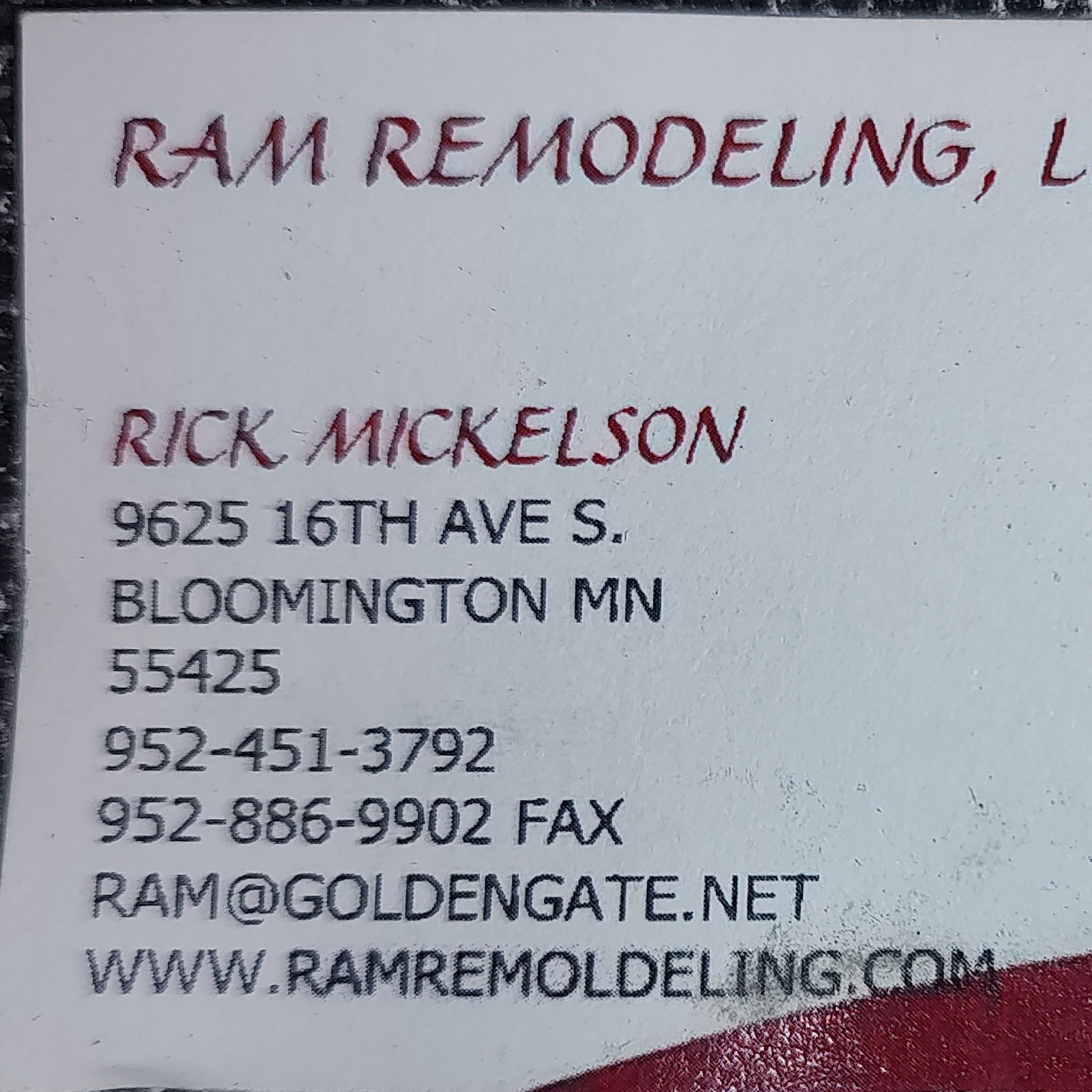 RAM REMODELING LLC logo