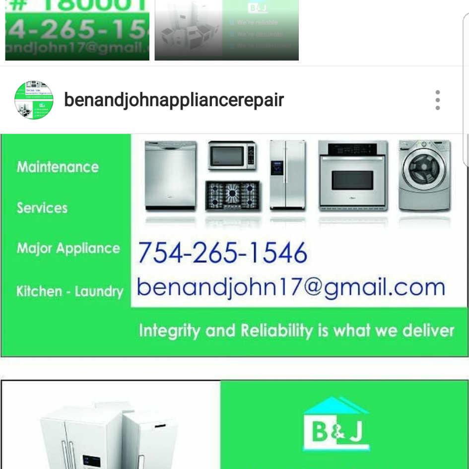 Ben and John Appliance Repair LLC logo