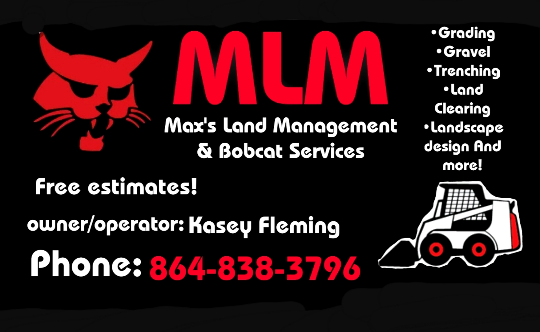 Max's Land Management and Bobcat Services logo