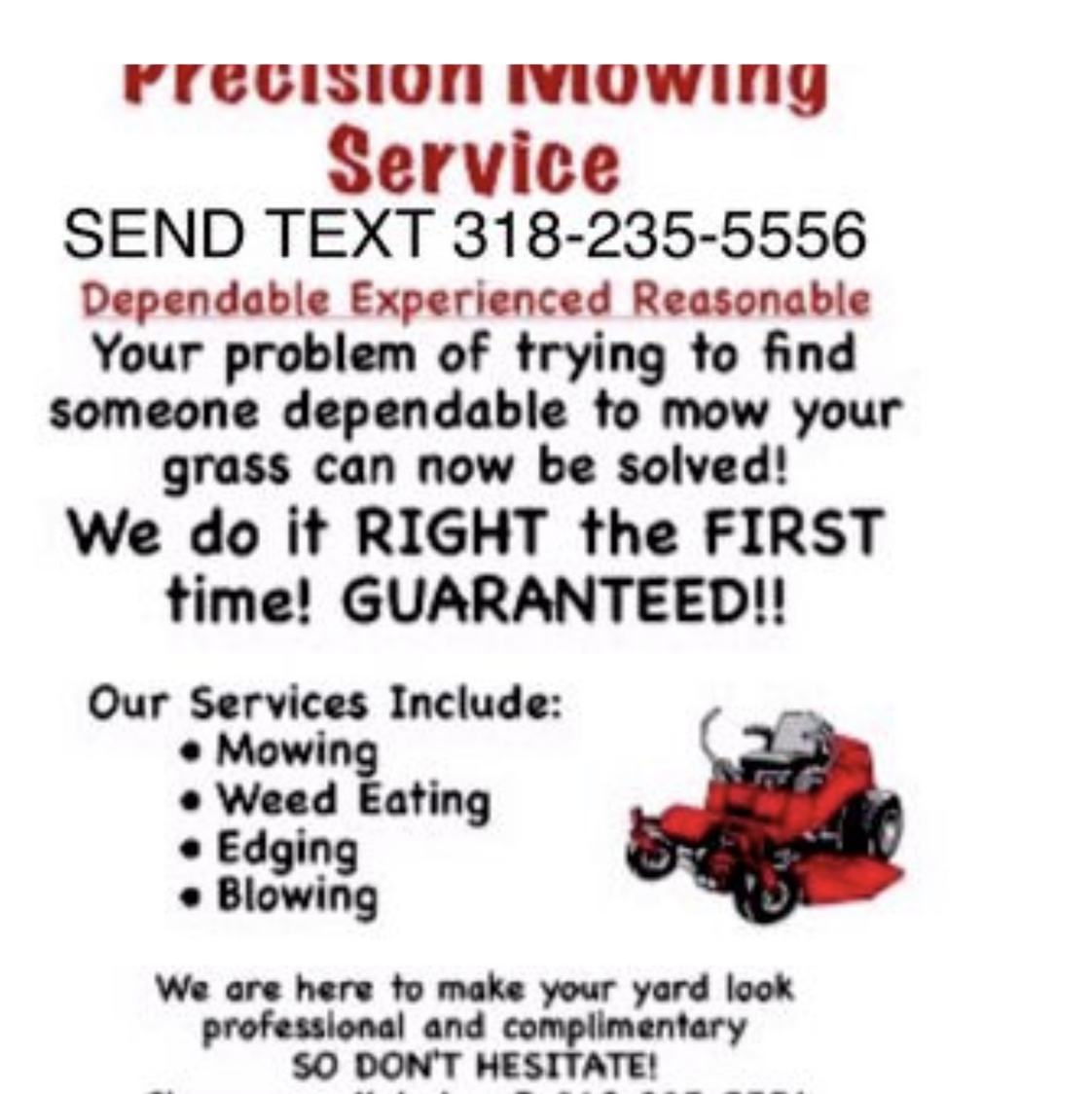 Precision Mowing & Maintenance Services logo
