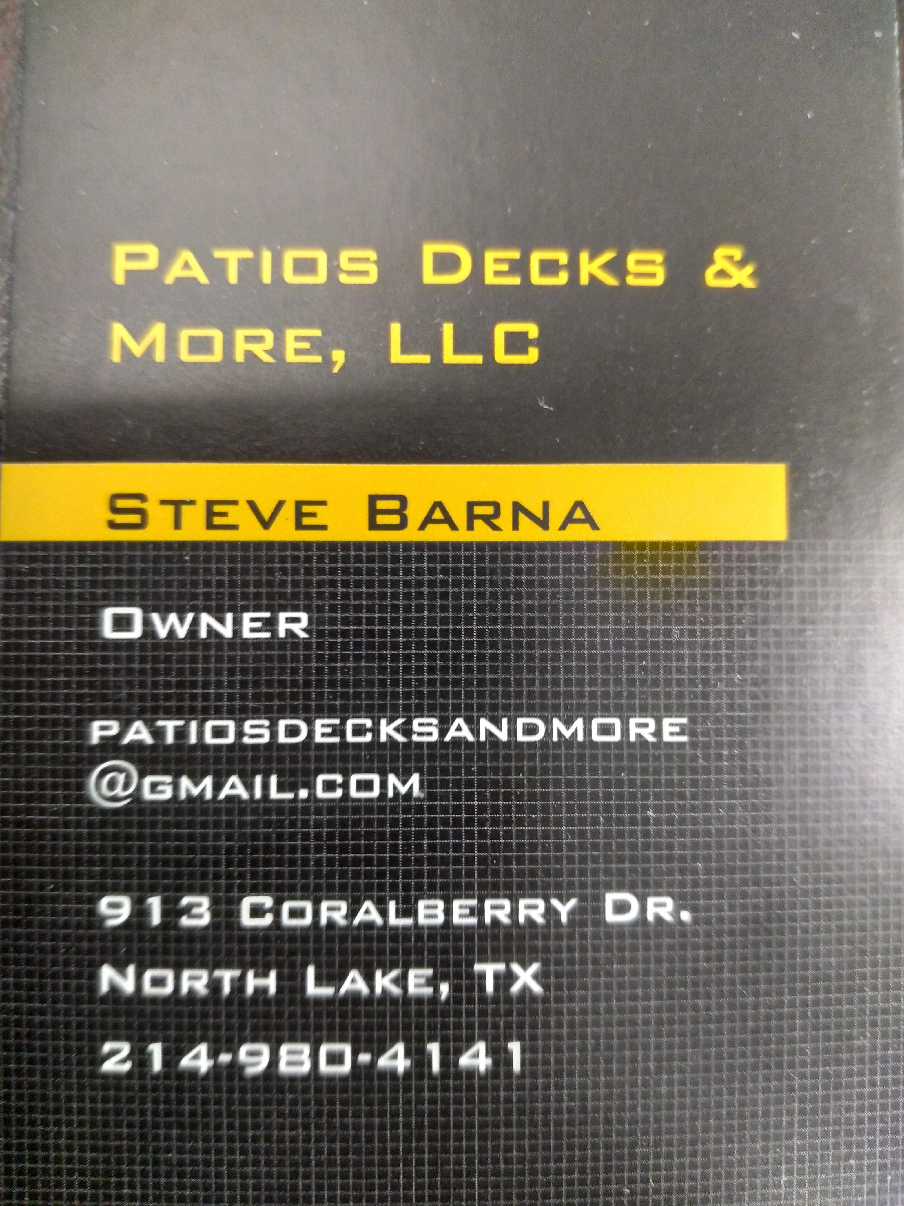 Logo for Patios Decks & More