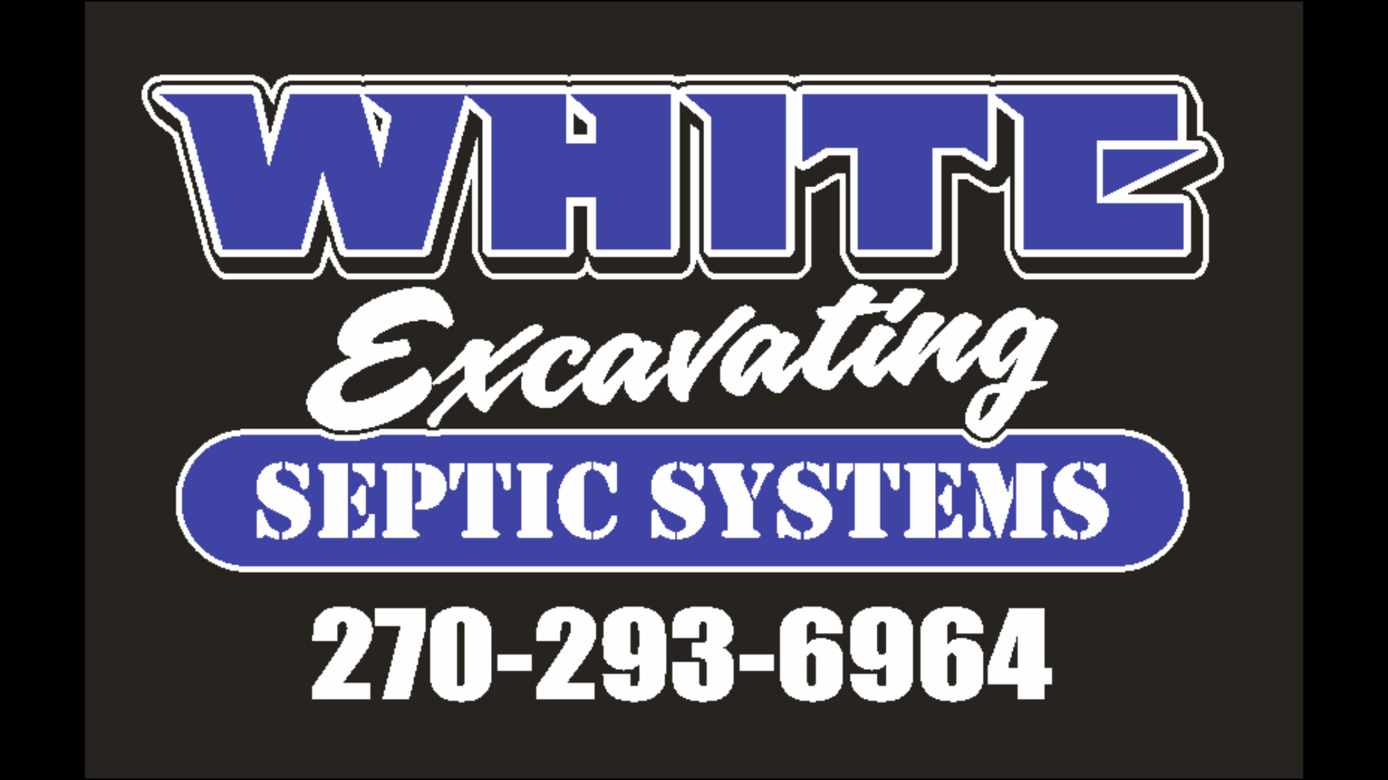 White excavating & septic systems logo