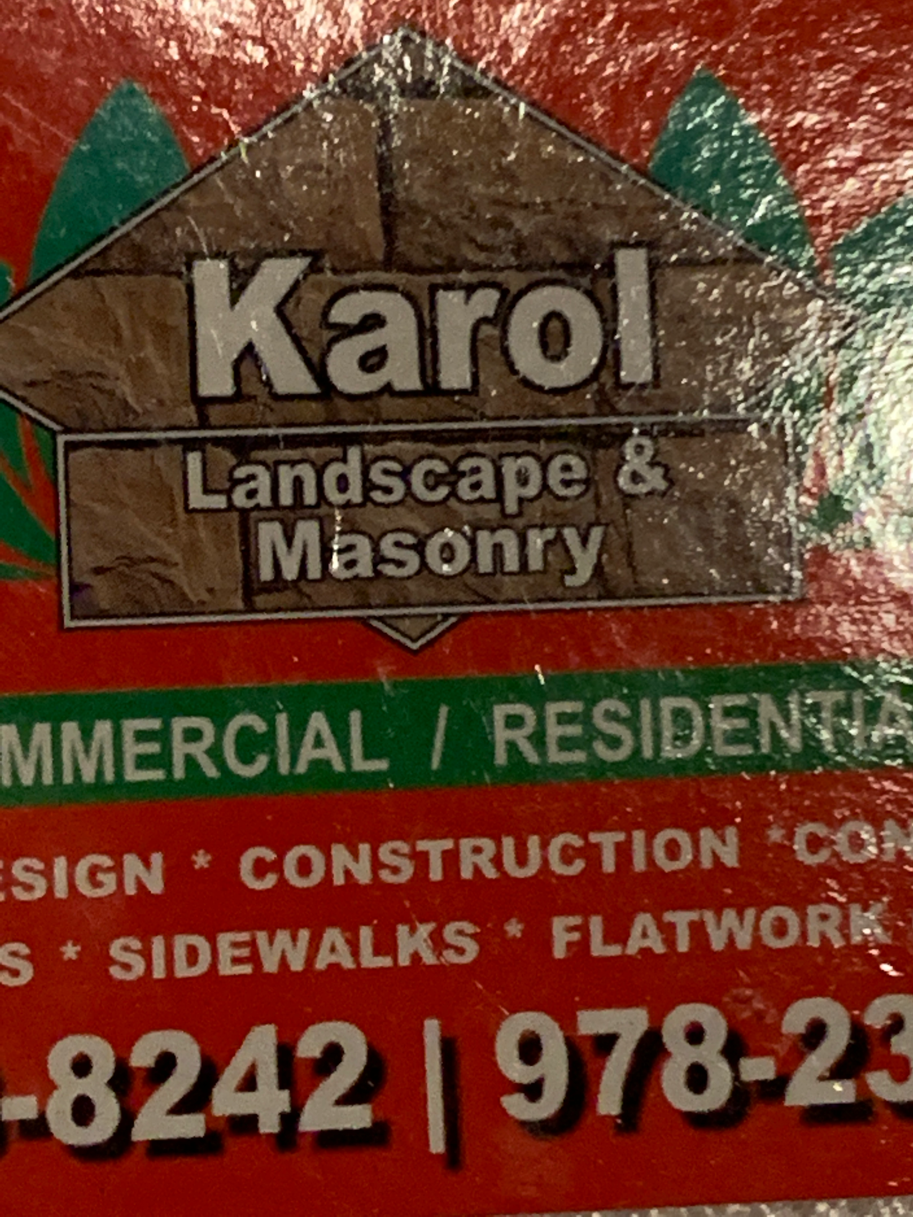 Karol landscaping masonry e concrete logo