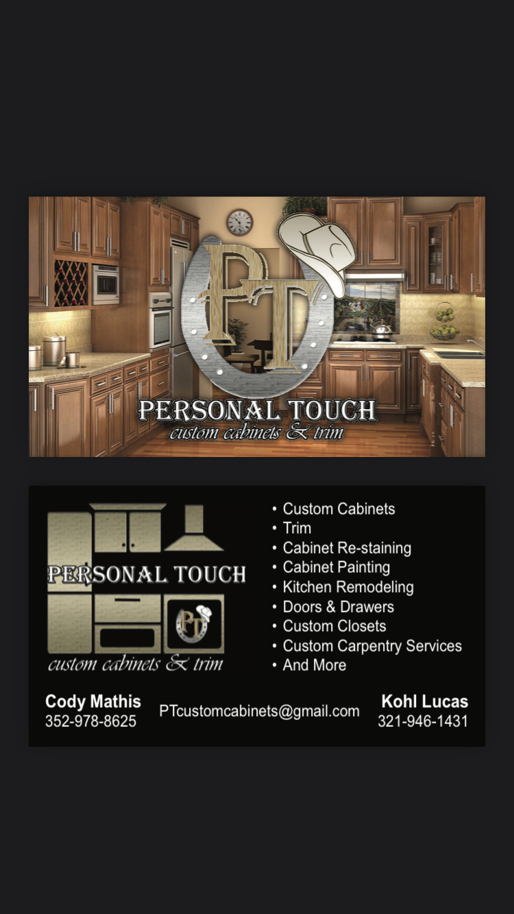 Logo for Personal Touch Custom Cabinets & Trim Work Llc