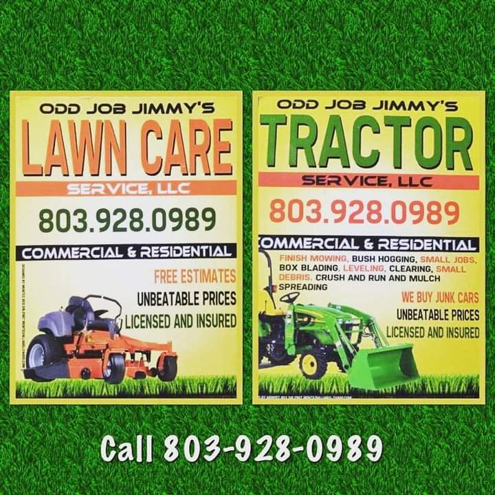 Odd Job Jimmy's lawn & tractor service logo