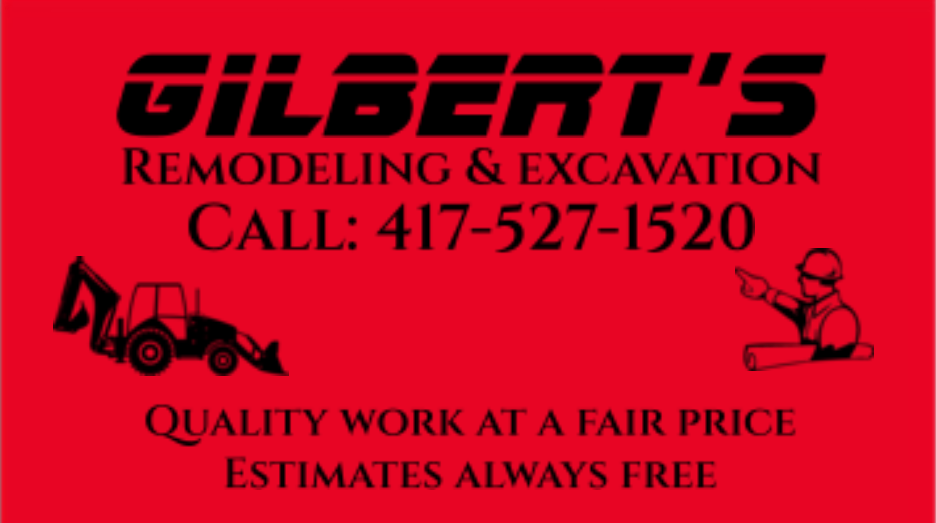Gilbert's remodeling and excavation logo