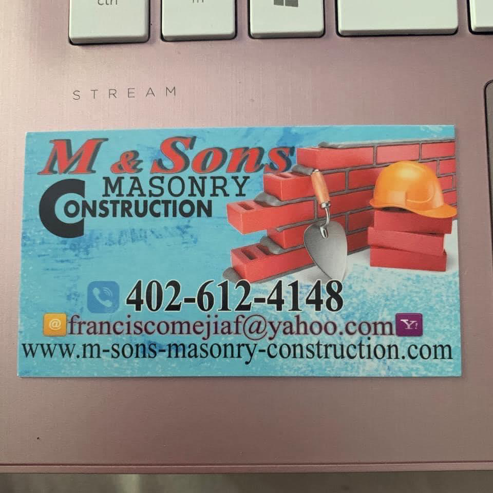 M & Sons Masonry Construction logo