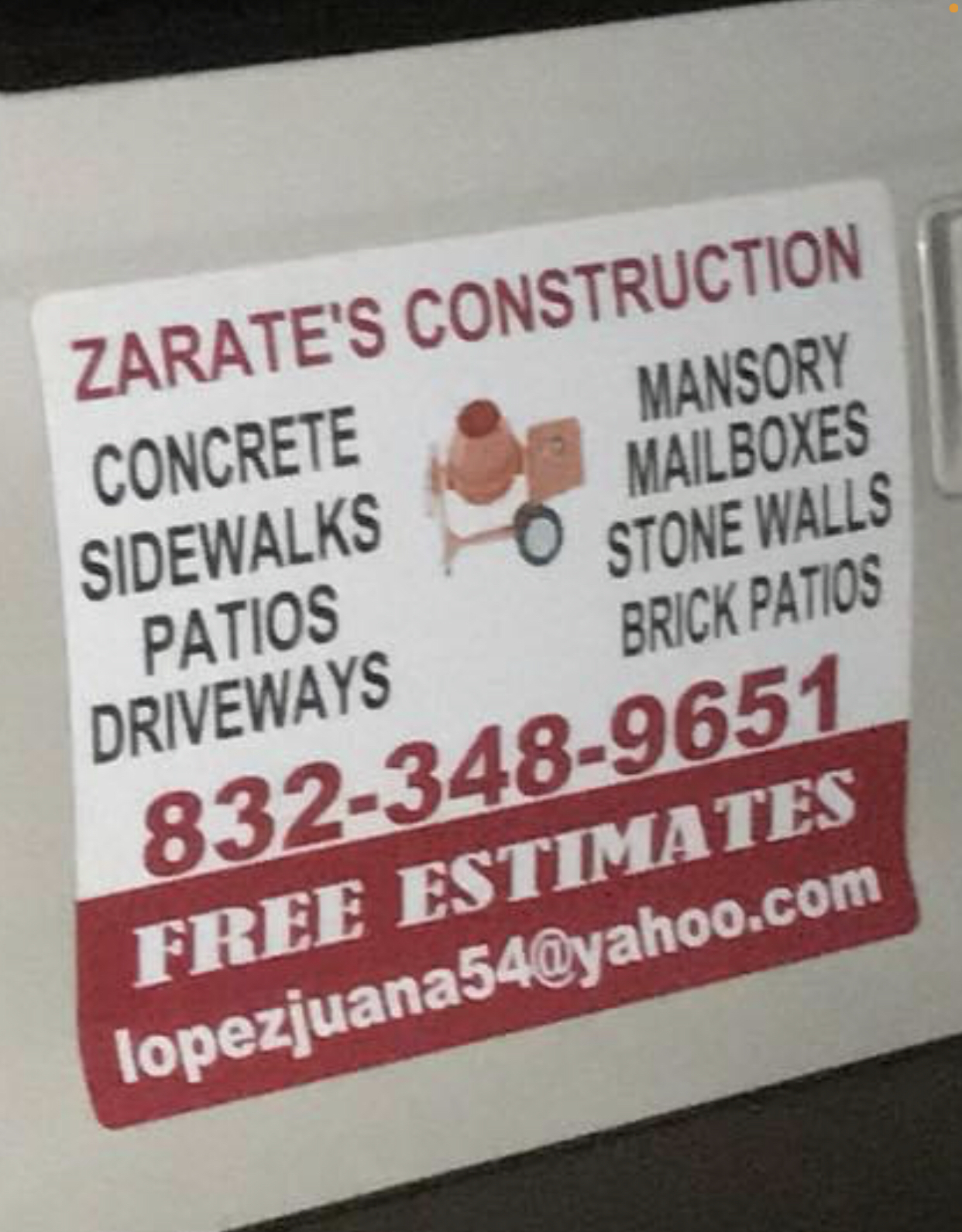 Zarate’s Construction logo