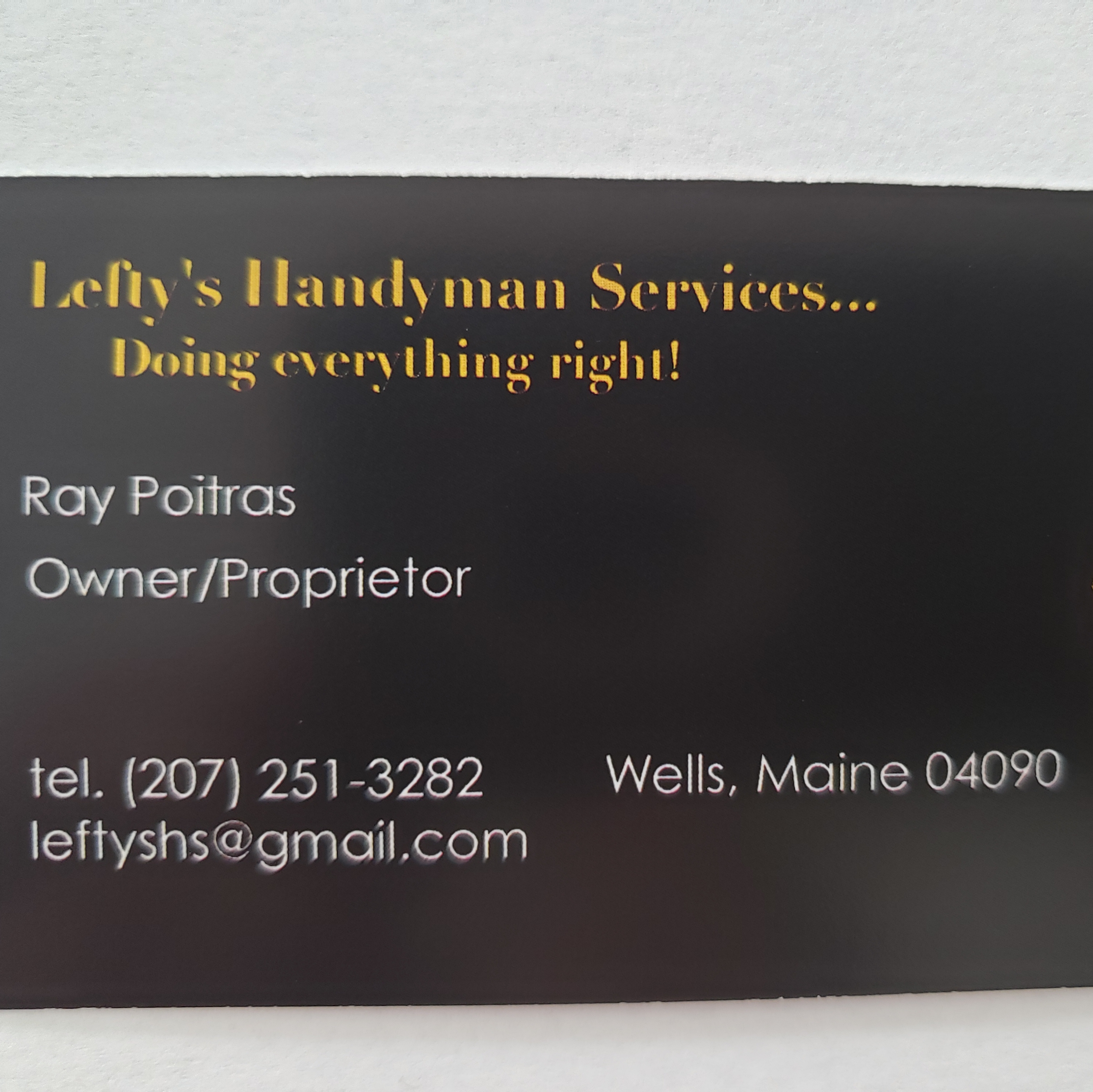 Leftys Handyman Services Doing Everything Right logo